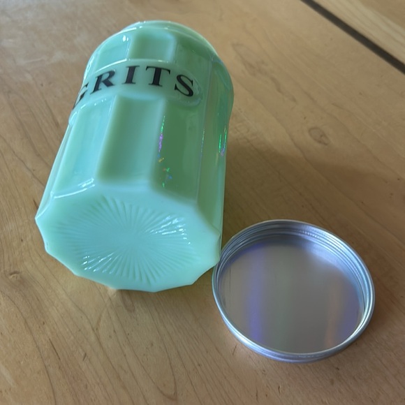 Reproduction Jadeite Grits Jar and Sherbet Dish - Picture 2 of 4